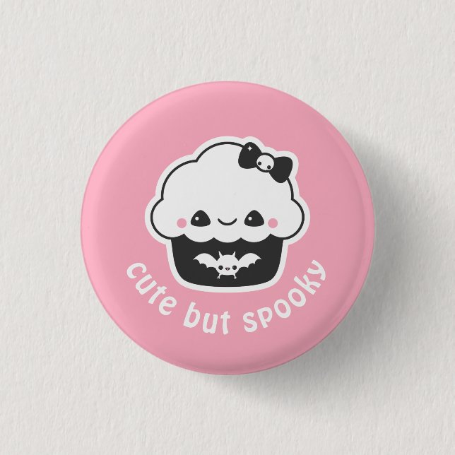 Pastel Grunge Niedlicher Cupcake Button (Vorderseite)