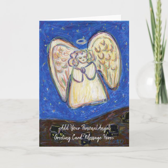 Pastel Guardian Angel Art Custom Mitteilungskarten (Vorderseite)