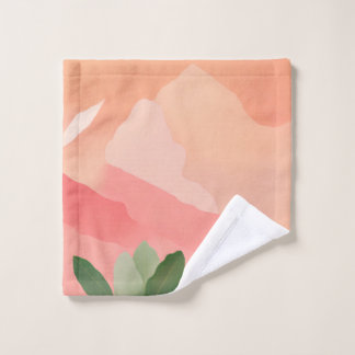 "Pastel Guava Bliss: Personalisiertes Handtuch mit Waschlappen