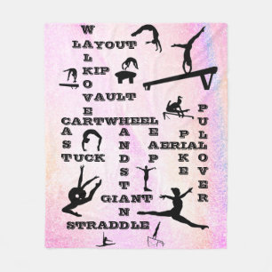 Pastel Gymnastics Skills Crosswords Blanket Fleecedecke