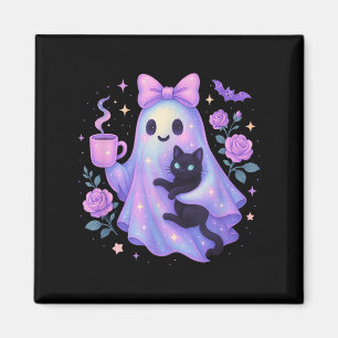 Pastel Halloween Cat Coquette Bow Soky Ghos Magnet