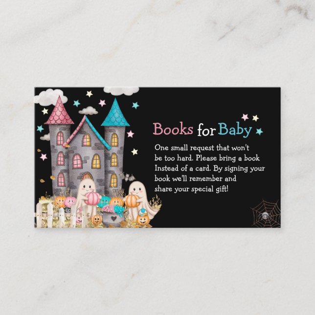 Pastel Halloween Gender Reveal Baby Shower Begleitkarte (Vorderseite)