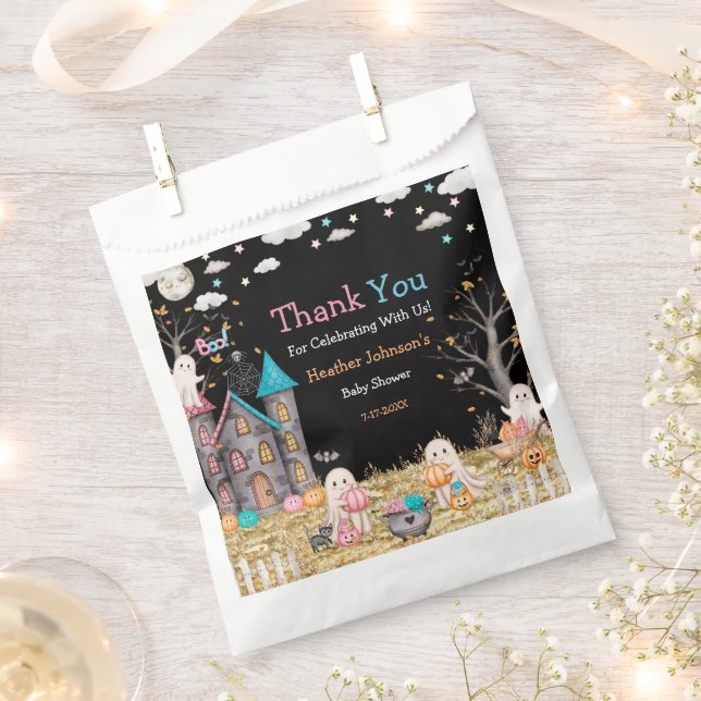 Pastel Halloween Gender Reveal Baby Shower Geschenktütchen (Ausgeschnitten)