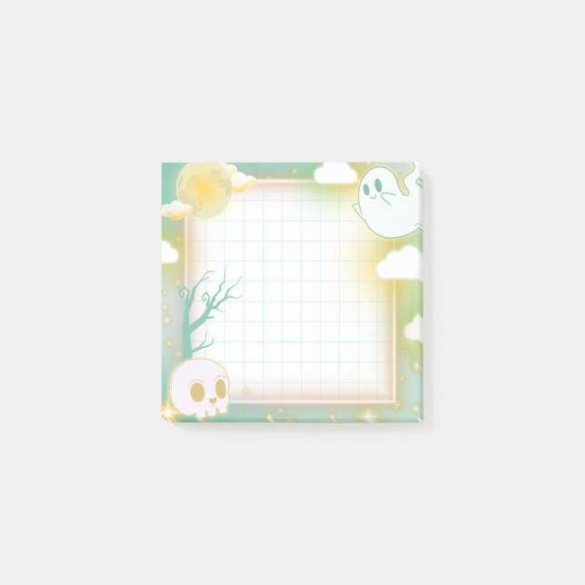 Pastel Halloween Ghost Post-it Klebezettel (Vorderseite)