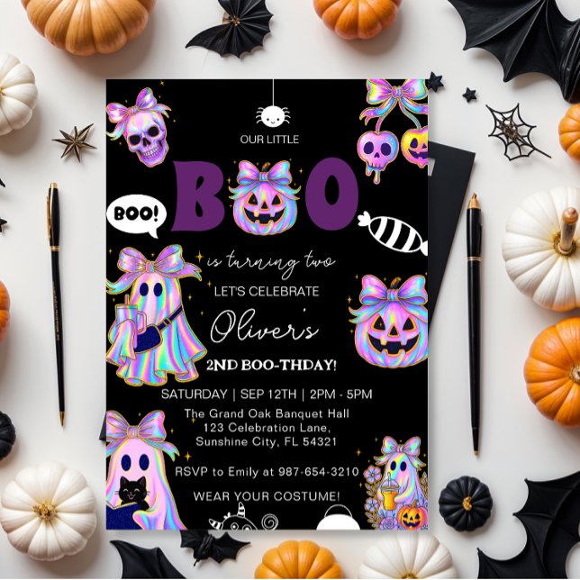Pastel Halloween Girl Birthday Invitation, Spooky  Einladung (Von Creator hochgeladen)