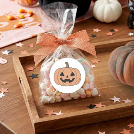 Pastel Halloween-Kürbis Soft Orange ID1325 Runder Aufkleber