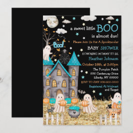 Pastel Halloween Little Boo Boy Baby Dusche Einladung