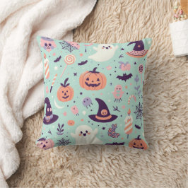 Pastel Halloween Spooky Pattern Kissen