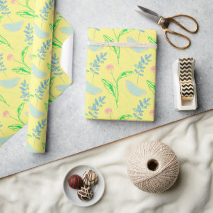 Pastel Hand gezeichnet Blumenmuster Geschenkpapier