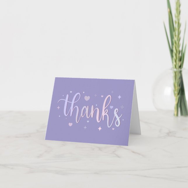 Pastel handschriftlich geklappt Dankeschön Karte (Vorderseite)