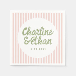 Pastel Handwriting Retro Wedding Napkins Serviette