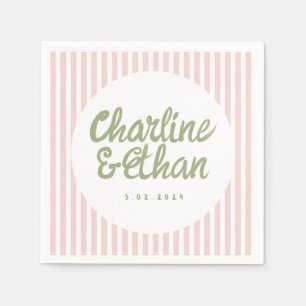 Pastel Handwriting Retro Wedding Napkins Serviette
