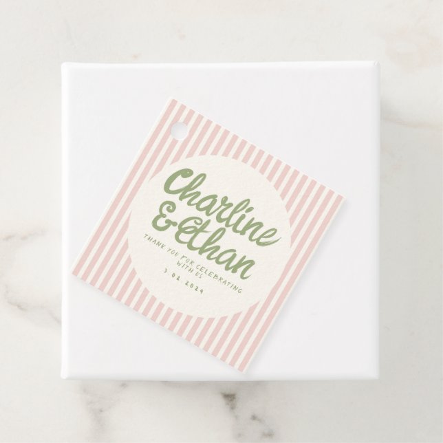 Pastel Handwriting Retro Wedding Vielen Dank für I Geschenkanhänger (Beispiel)