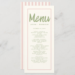 Pastel Handwriting Typografie Retro Wedding Menu Menükarte