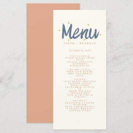Pastel Handwriting Typografie Retro Wedding Menu Menükarte