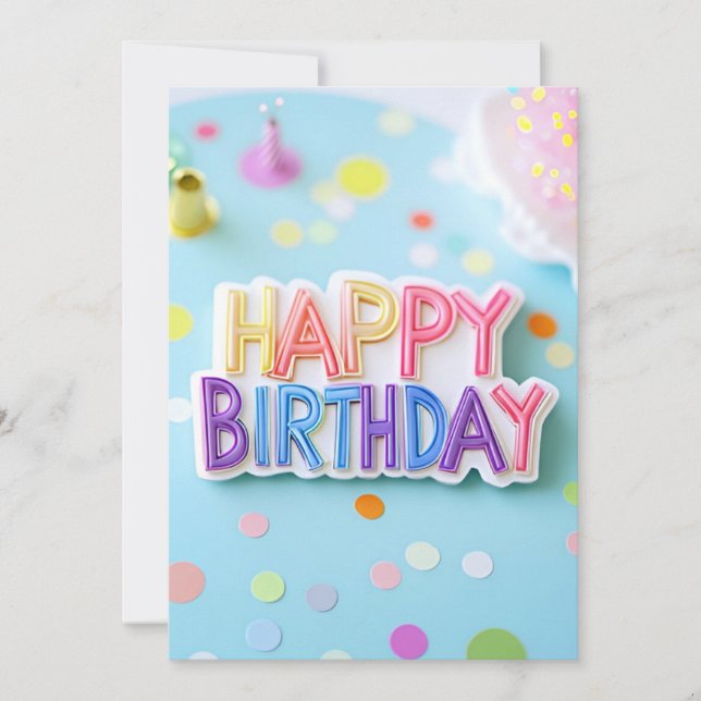 Pastel Happy Birthday Sign Birthday Party Einladung (Vorderseite)