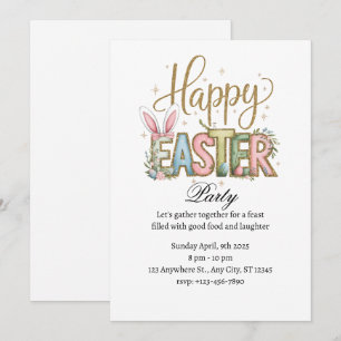 Pastel Happy Oaster Party Einladung