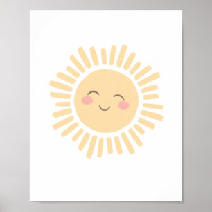 Pastel Happy Sun Kinderzimmer Decor Poster