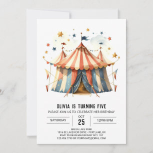 Pastel Happy Whimsy Circus Geburtstag Einladung