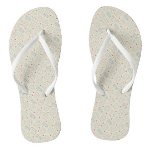 Pastel-Happy-Zähne-Muster Flip Flops
