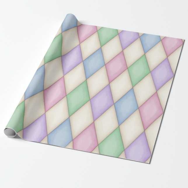 Pastel Harlequin Mittelalterliche Messe (groß) Geschenkpapier (Ungerollt)