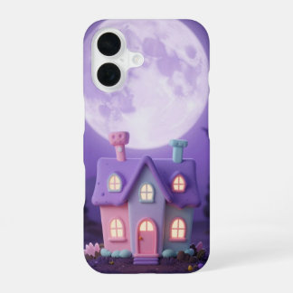 Pastel Haunted House Full Moon Phone Case iPhone 16 Hülle