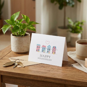 Pastel-Haus-Housiversary-Empfehlungskarte - Echt Karte