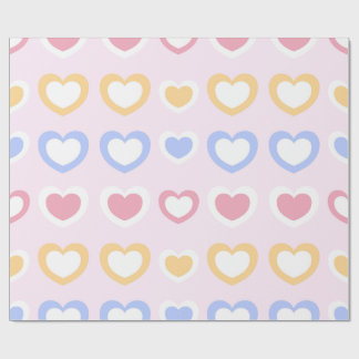 Pastel Heart Pattern Wrapping Paper Geschenkpapier