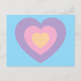 pastel heart postkarte