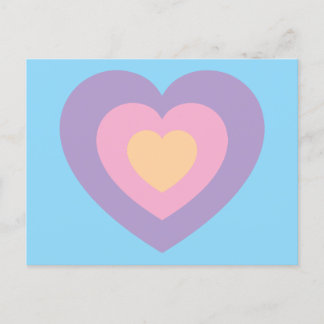 pastel heart postkarte