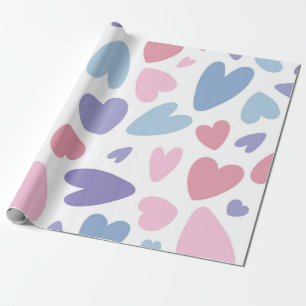 Pastel Heart Scatter Muster Geschenkpapier