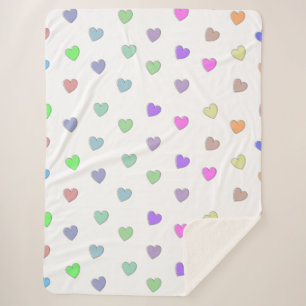 Pastel Heart Shape Muster Sherpa Blanket Sherpadecke