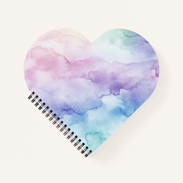 Pastel Heart Shaped Notebook Notizbuch (Vorderseite)