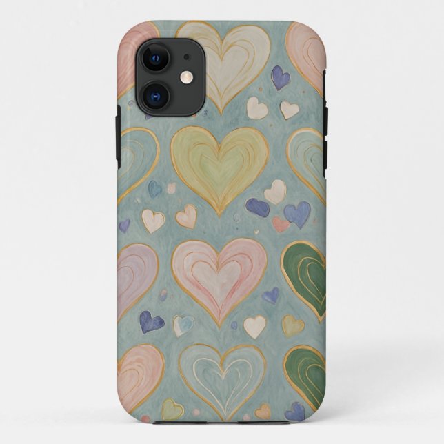 Pastel Heart Tapestry Case-Mate iPhone Hülle (Rückseite)