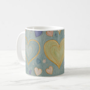 Pastel Heart Tapestry Kaffeetasse
