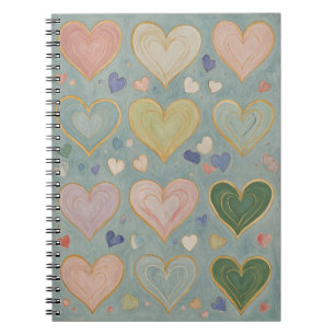 Pastel Heart Tapestry Notizblock