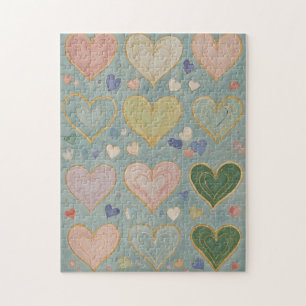 Pastel Heart Tapestry Puzzle