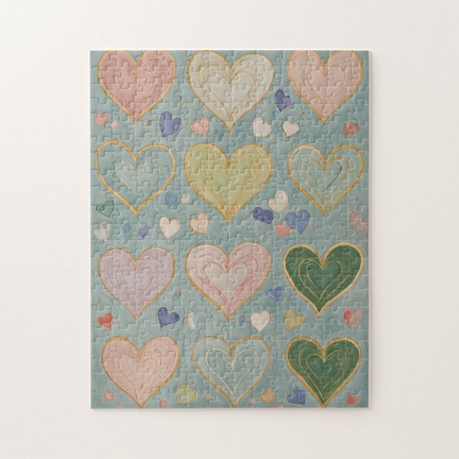 Pastel Heart Tapestry Puzzle (Vertikal)