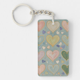 Pastel Heart Tapestry Schlüsselanhänger