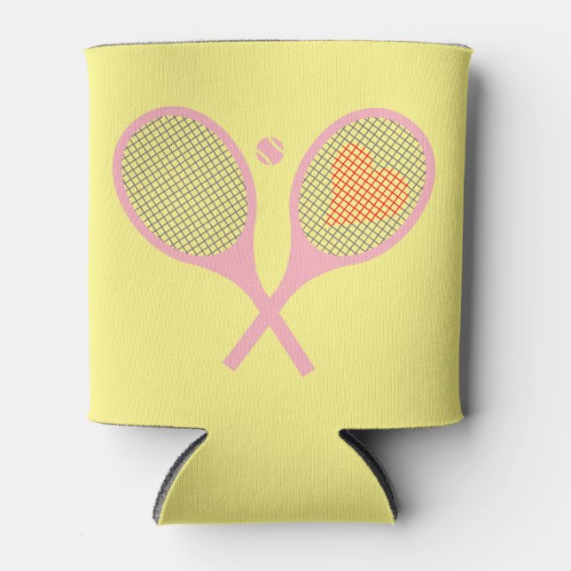 Pastel Heart Tennis Player Racquets Ball Design Dosenkühler (Vorderseite)