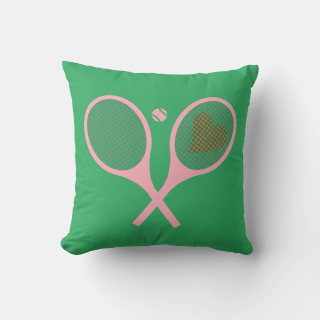 Pastel Heart Tennis Player Racquets Ball Design Kissen (Vorderseite)