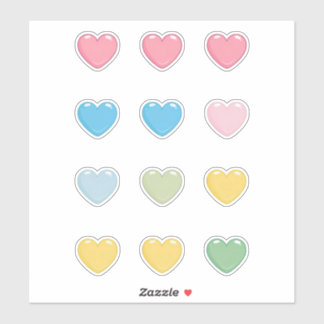 Pastel Hearts Aufkleber