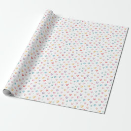 Pastel Hearts Baby Duschwrapping Papier Geschenkpapier