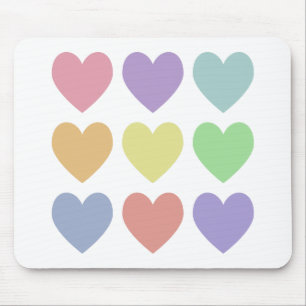Pastel Hearts Mousepad