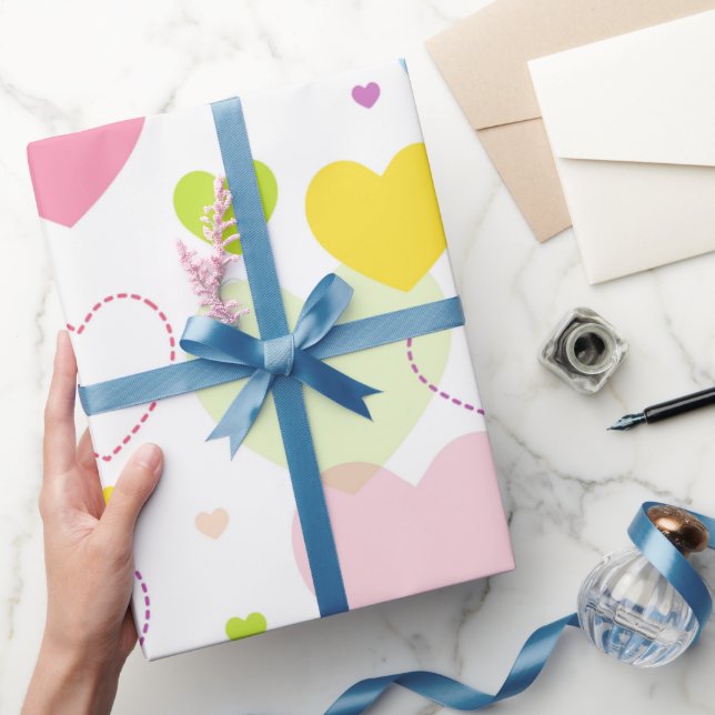Pastel Hearts Packpapier (Schenken)