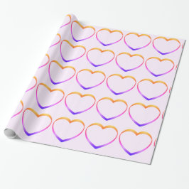 Pastel Hearts Pink Wrapping Paper Geschenkpapier
