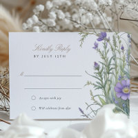 Pastel Herbal Garden Wedding RSVP Card