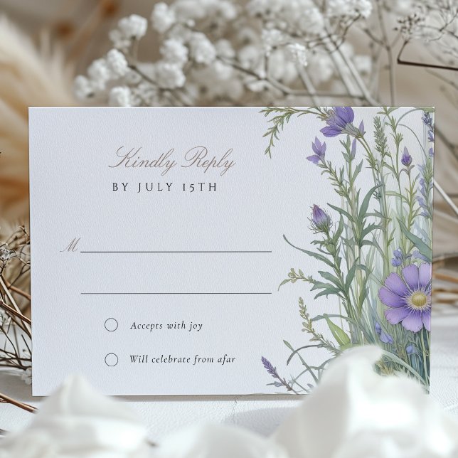 Pastel Herbal Garden Wedding RSVP Card Einladung (Von Creator hochgeladen)