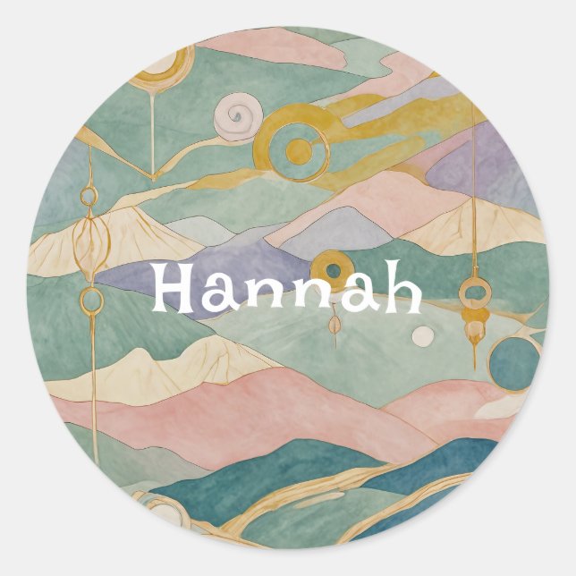 Pastel Hills Dreamscape Runder Aufkleber (Vorderseite)