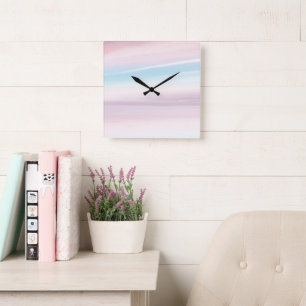 Pastel-Himmel-Traum 3 Quadratische Wanduhr